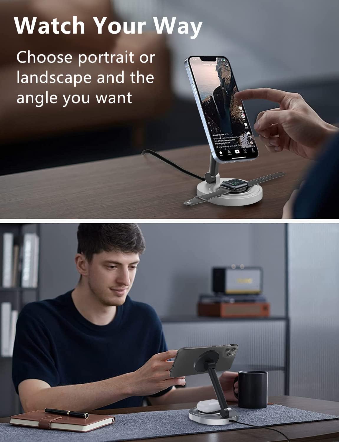 Folding Magnetic Wireless Charger - 2 In 1
