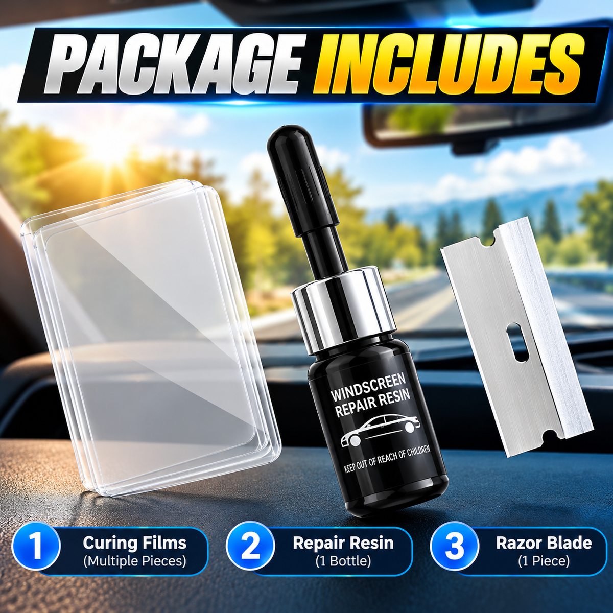 Car glass window liquid nano repair kit