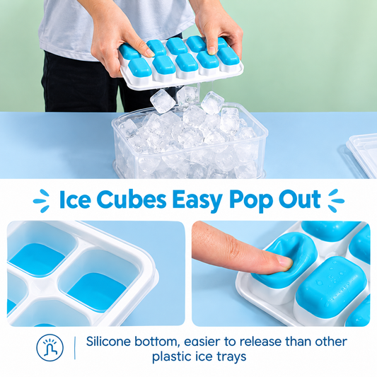 Ice Cube Tray with Lid and Bin