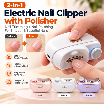 2 in 1 Electric Nail Clipper with Polisher