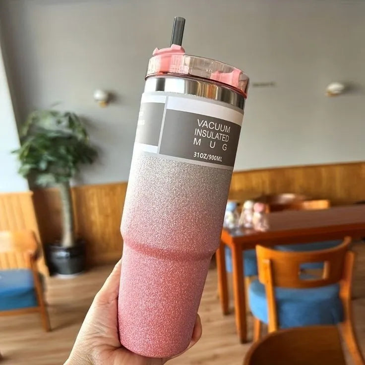 Stainless Steel Water Bottle with Straw - Tumbler