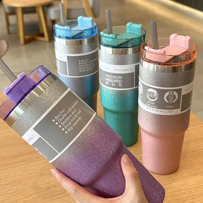 Stainless Steel Water Bottle with Straw - Tumbler