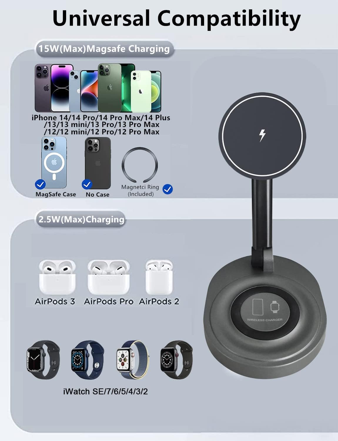 Folding Magnetic Wireless Charger - 2 In 1
