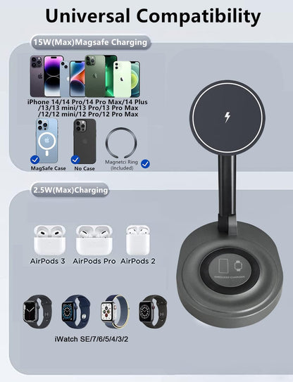 Folding Magnetic Wireless Charger - 2 In 1