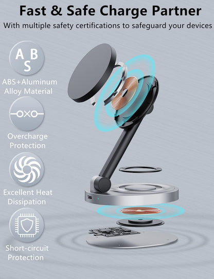 Folding Magnetic Wireless Charger - 2 In 1