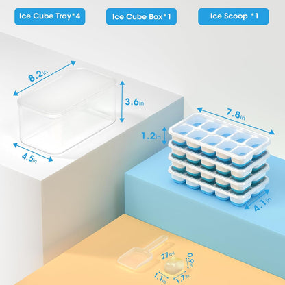 Ice Cube Tray with Lid and Bin