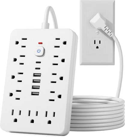 Flat Plug Surge Protector Power Strip