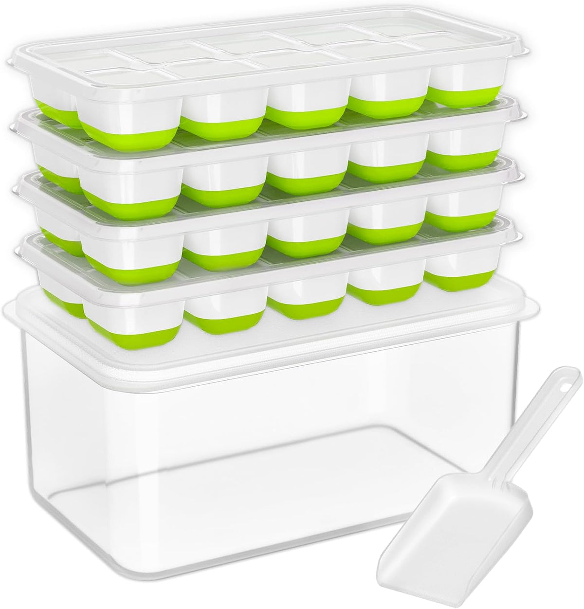 Ice Cube Tray with Lid and Bin
