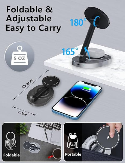 Folding Magnetic Wireless Charger - 2 In 1