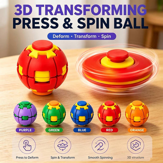 3D Transforming Press & Spin Ball - 2 Ball