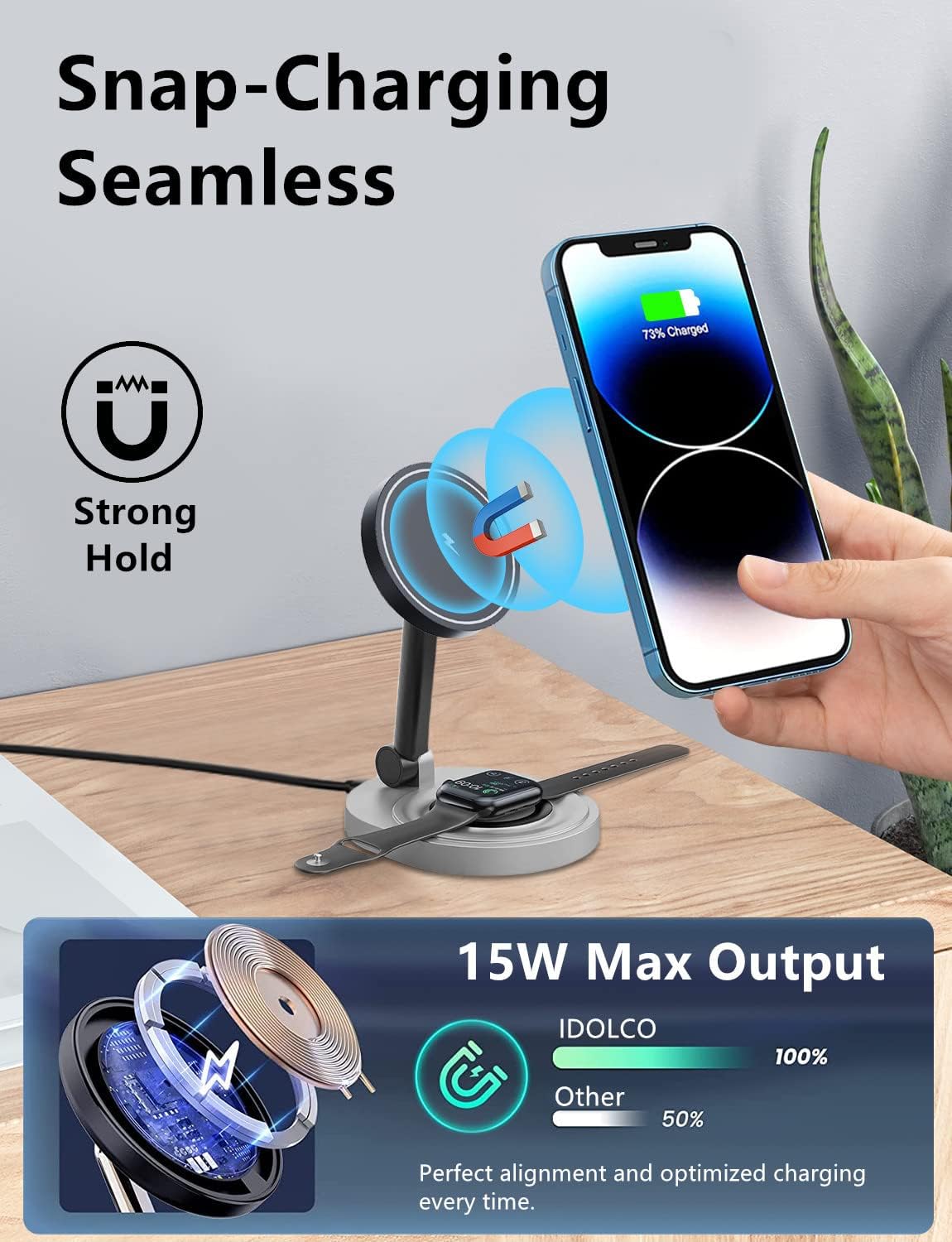 Folding Magnetic Wireless Charger - 2 In 1