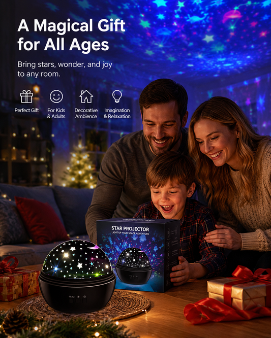 2-in-1 Rotating Star Projector Night Lights