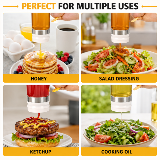 No-Drip Glass Honey & Syrup Dispenser