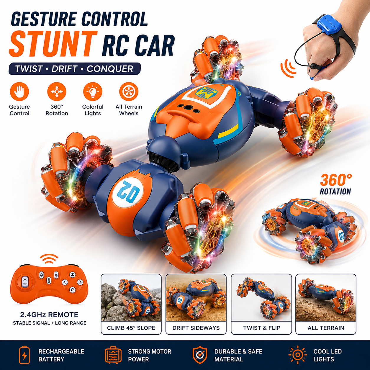 Gesture Sensing RC Stunt Car