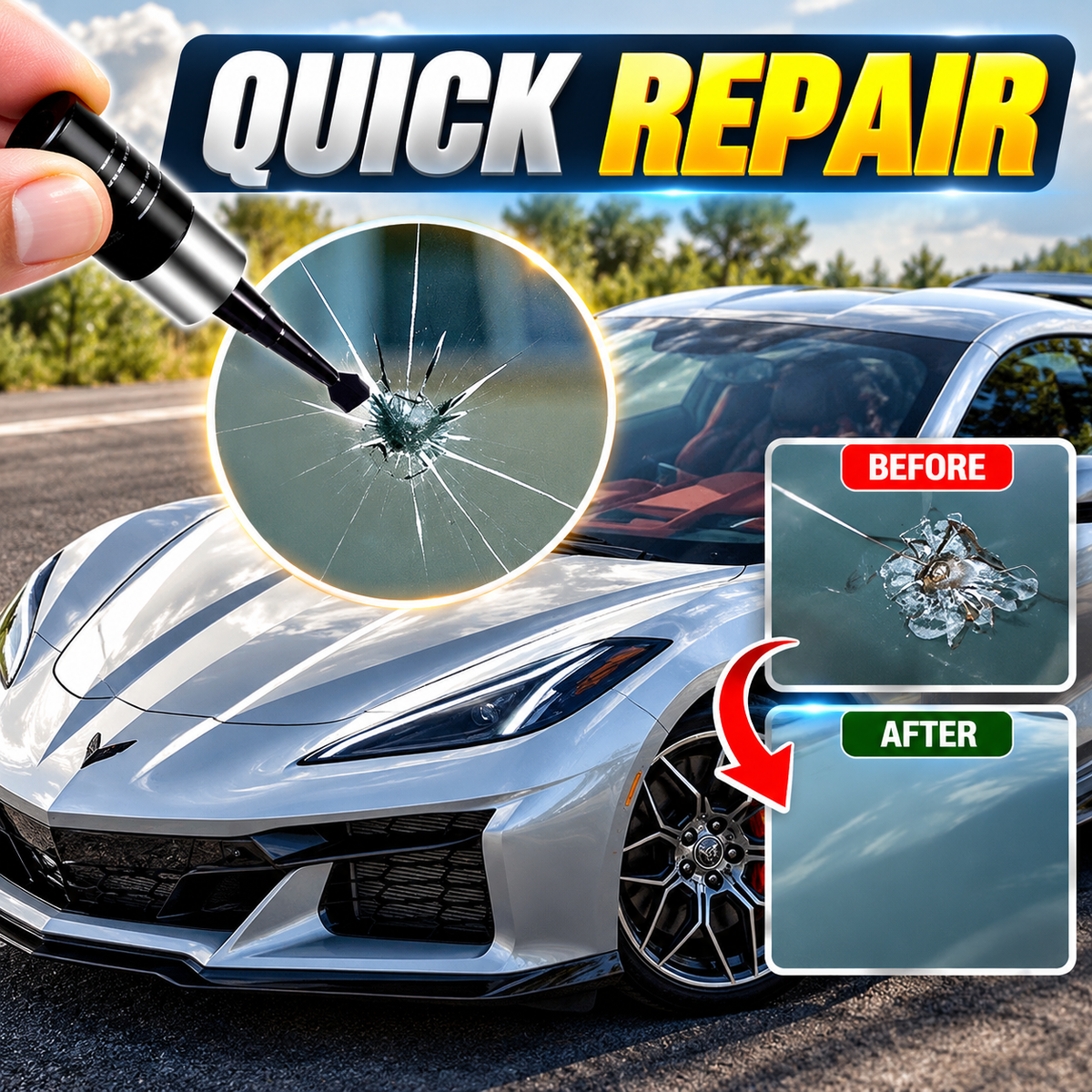 Car glass window liquid nano repair kit