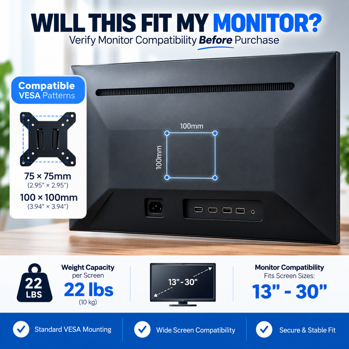 Dual Monitor Desk Mount