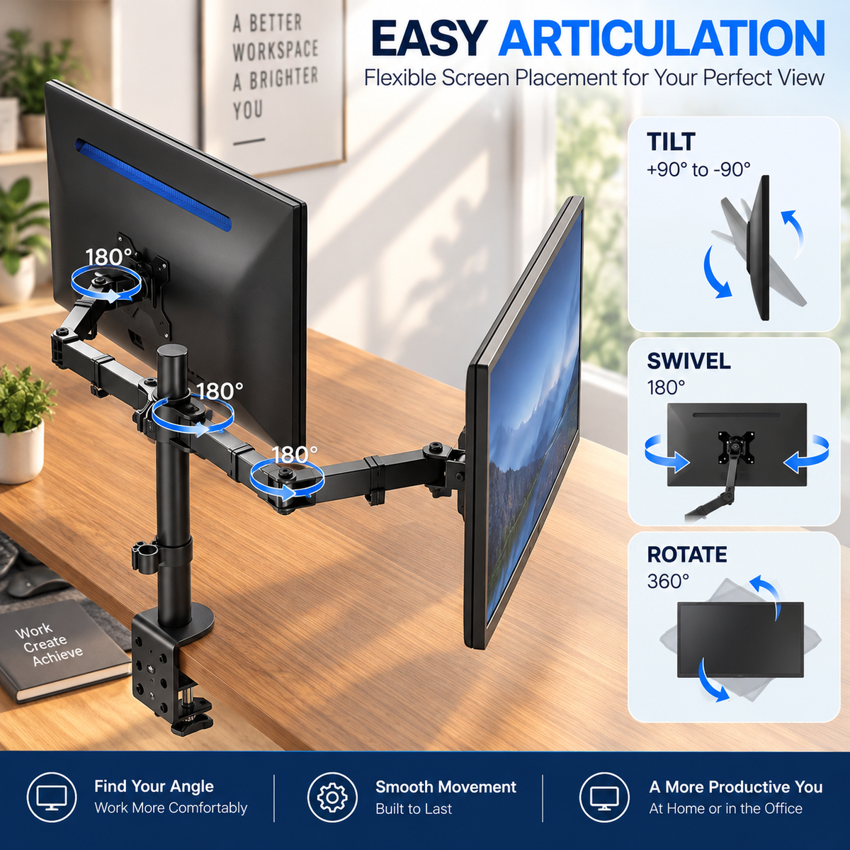 Dual Monitor Desk Mount