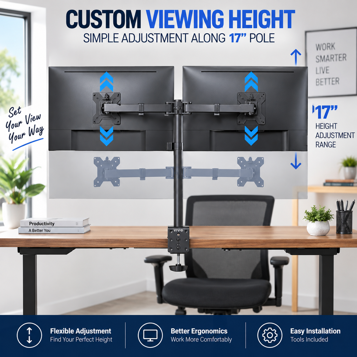 Dual Monitor Desk Mount
