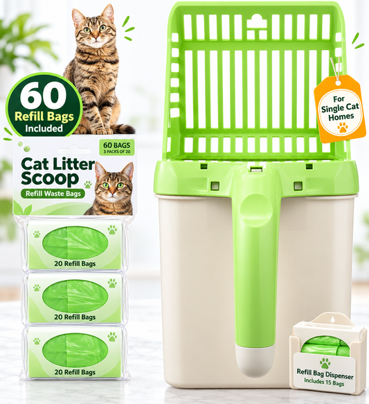 Cat Litter Scoop, 60 Refill Bags