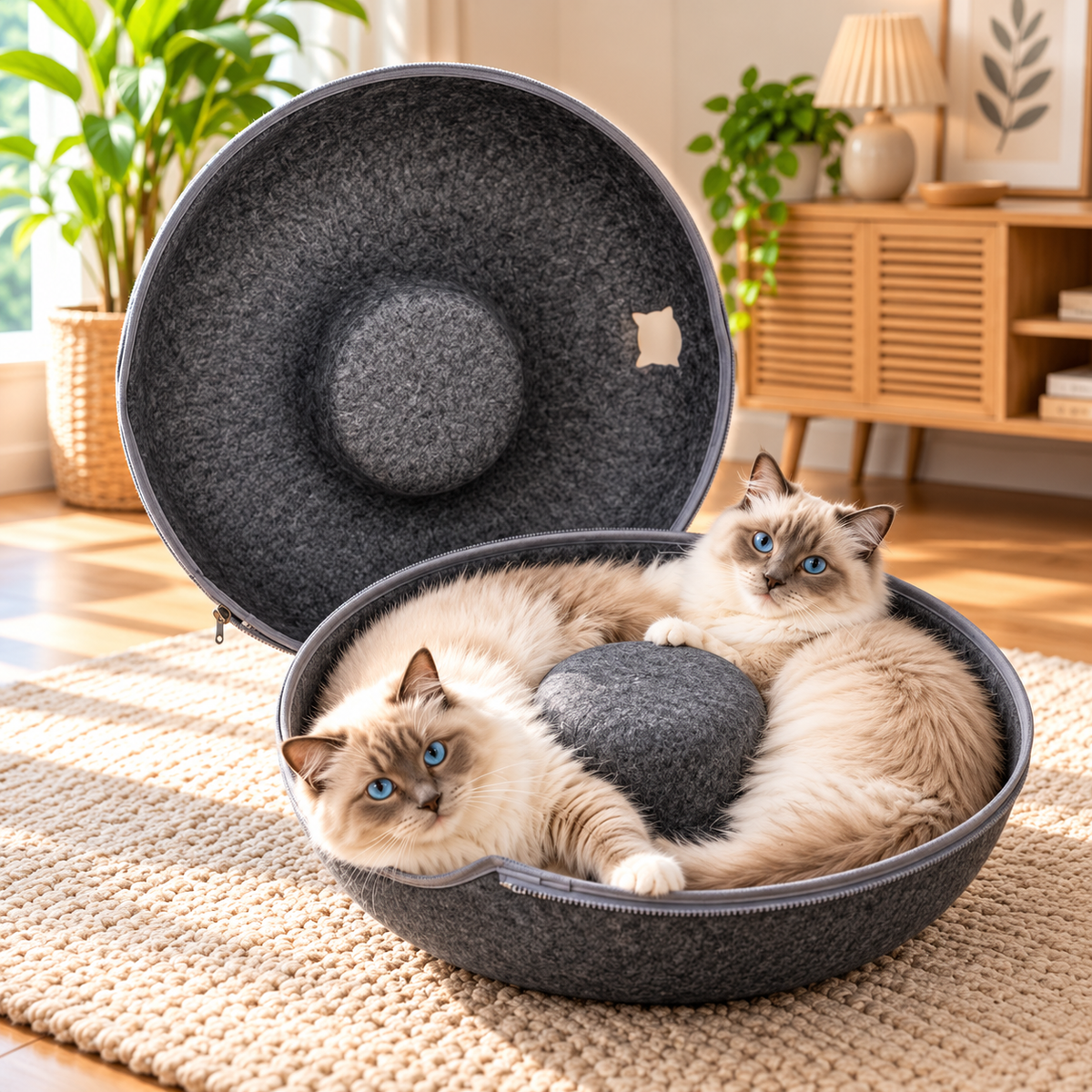 Felt Donut Cat Tunnel Bed