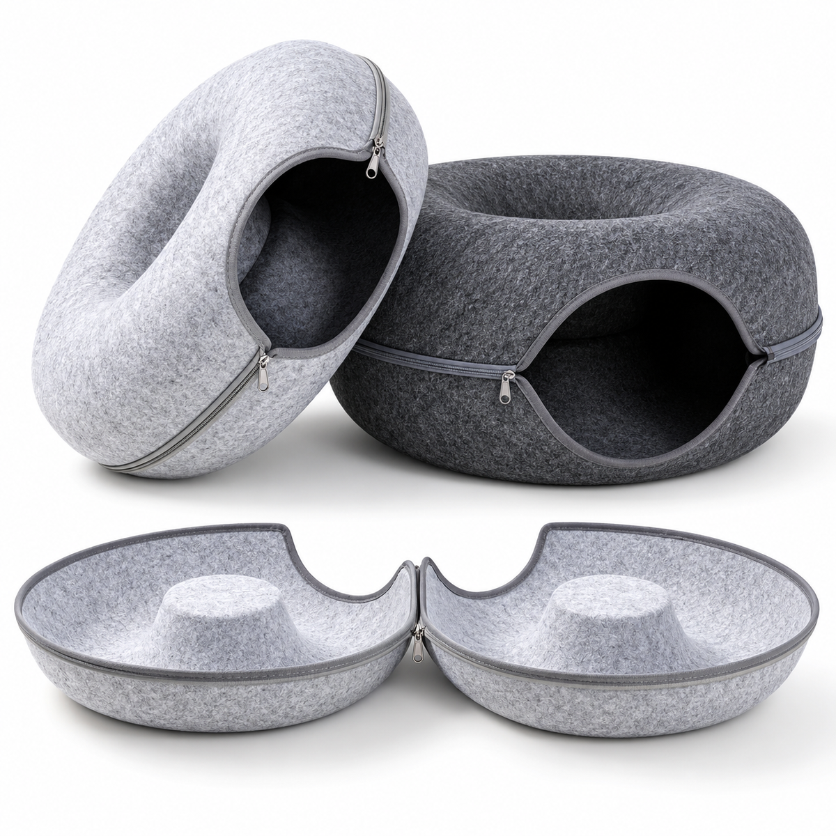 Felt Donut Cat Tunnel Bed