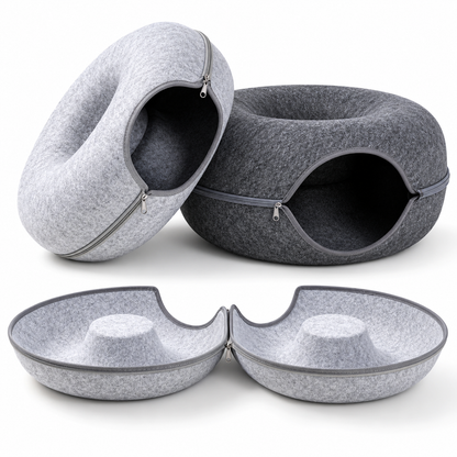 Felt Donut Cat Tunnel Bed