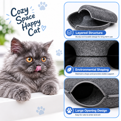Felt Donut Cat Tunnel Bed