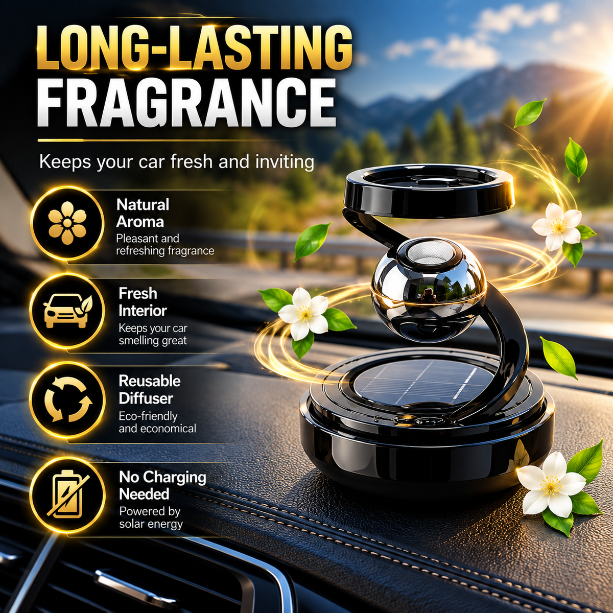 Solar Powered Car Air Diffuser