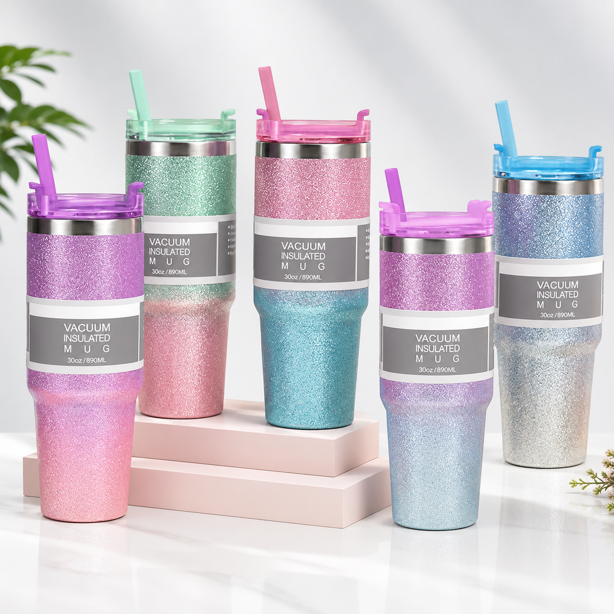 Stainless Steel Water Bottle with Straw - Tumbler