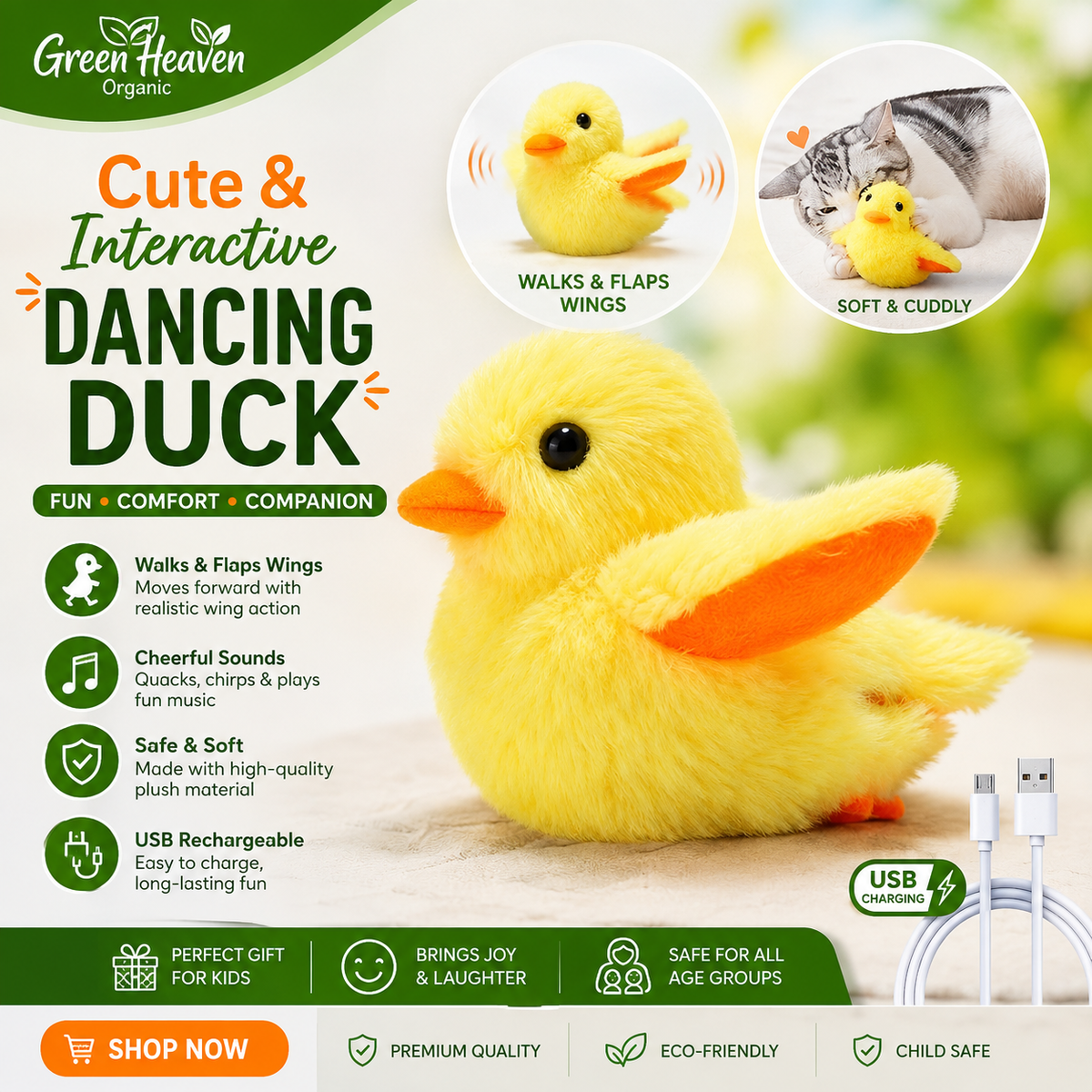 Interactive Electric Duck Toy for Cats