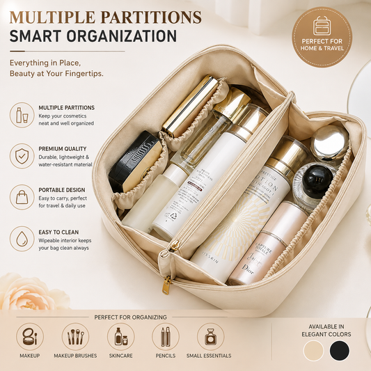 Large Travel Cosmetic Bag - Portable