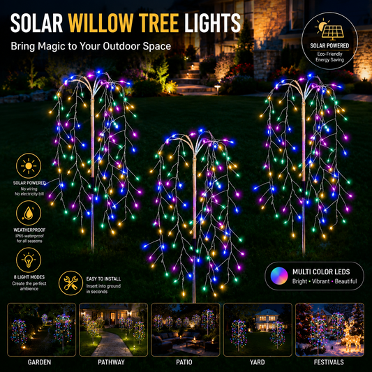 Solar Garden Lights Outdoor Decor – 100 LEDs, IP55 Waterproof, Easy Install 🌙