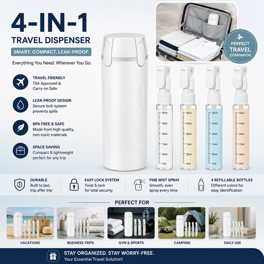 4-in-1 Travel Dispenser Bottle