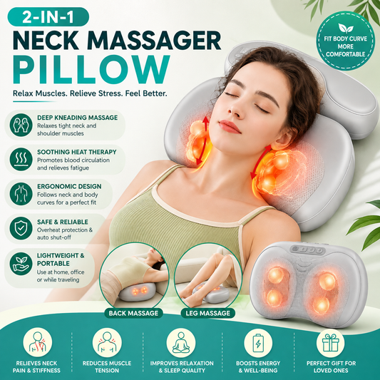 2-in-1 Neck Massager Pillow