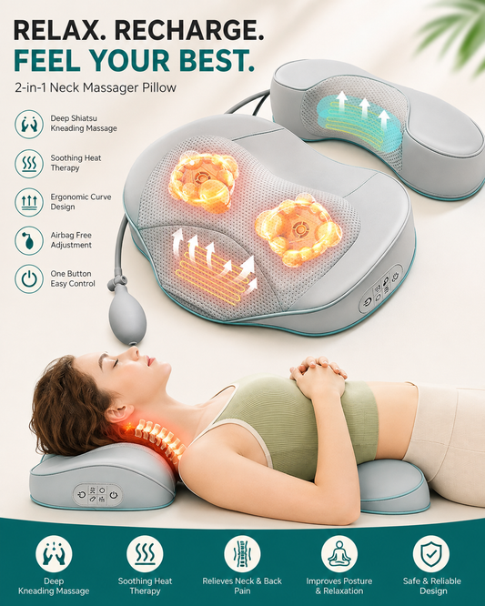 2-in-1 Neck Massager Pillow
