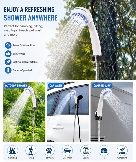 Portable Shower for Camping with Water Pump