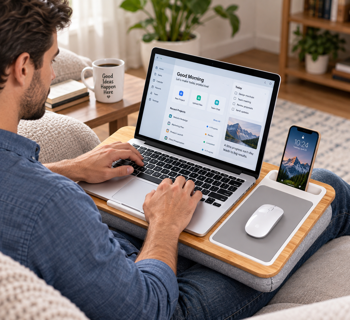 Home Office Lap Desk – Fits 15.6” Laptops