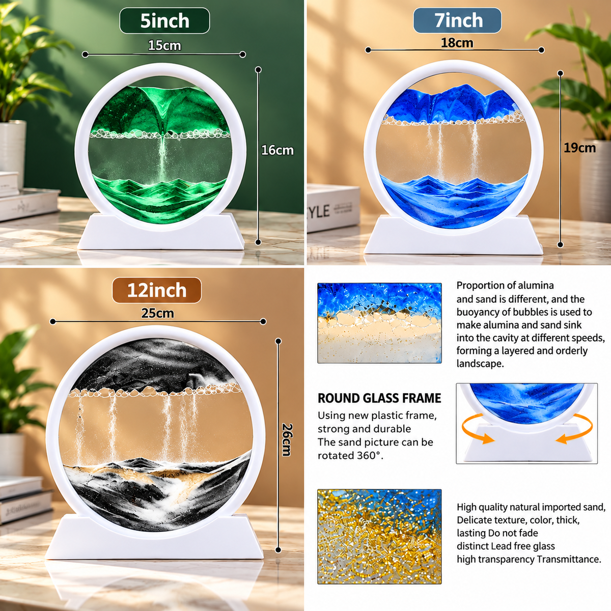 3D Moving Sand Art Decor