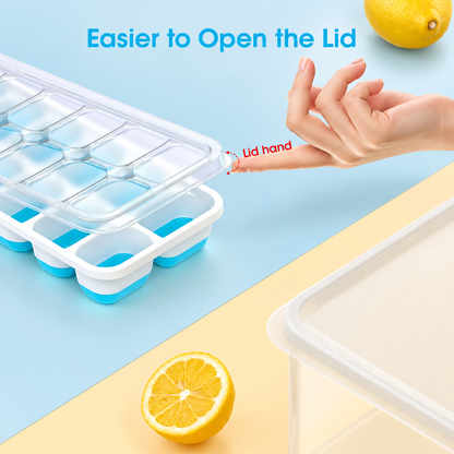 Ice Cube Tray with Lid and Bin