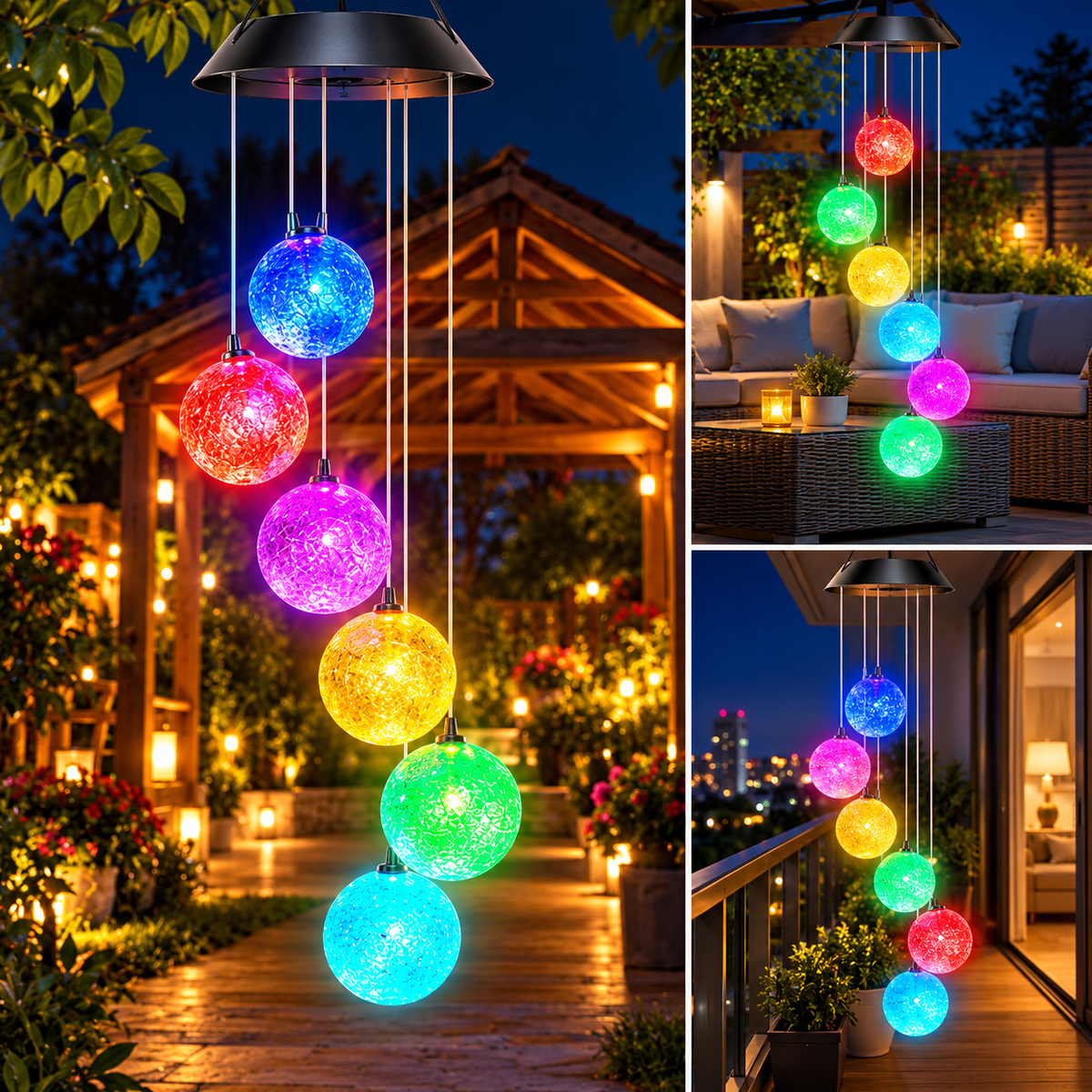 LED Solar Wind Chimes