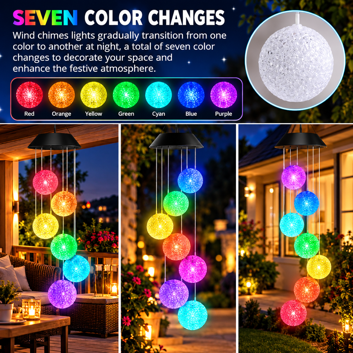 LED Solar Wind Chimes