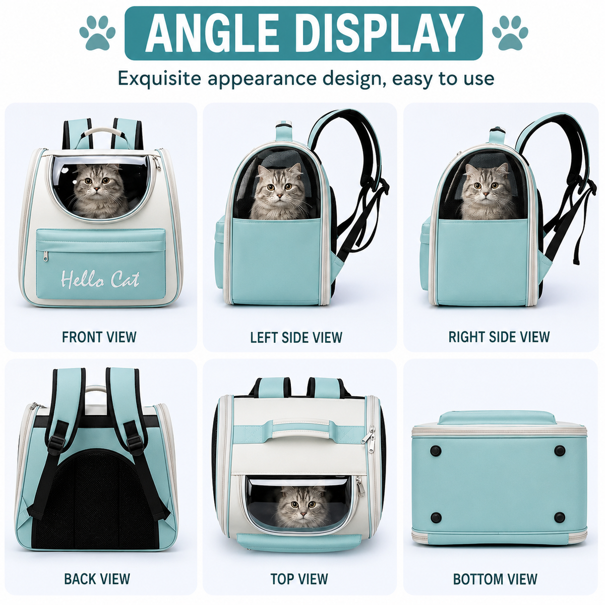 Cat Outdoor Carrier Bag - Breathable Pet Travel Bag for Cats, Puppies & Small Pets