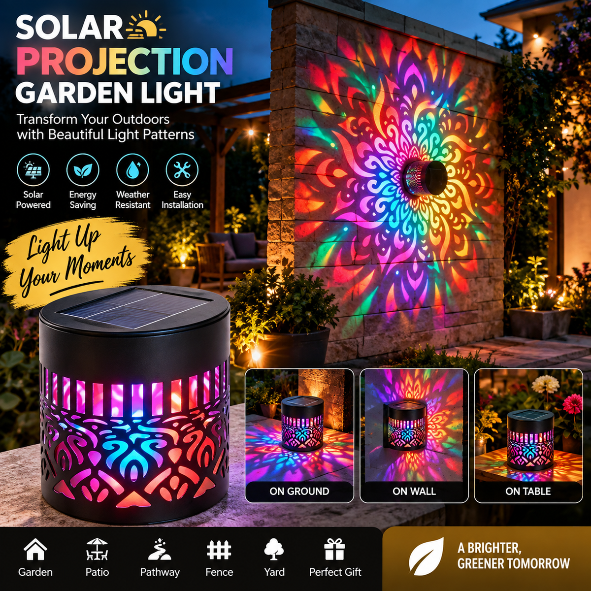 Solar Projection Garden Light