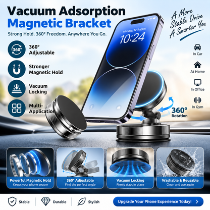 🔄360° Adjustable Vacuum Magnetic Phone Holder📱🚗