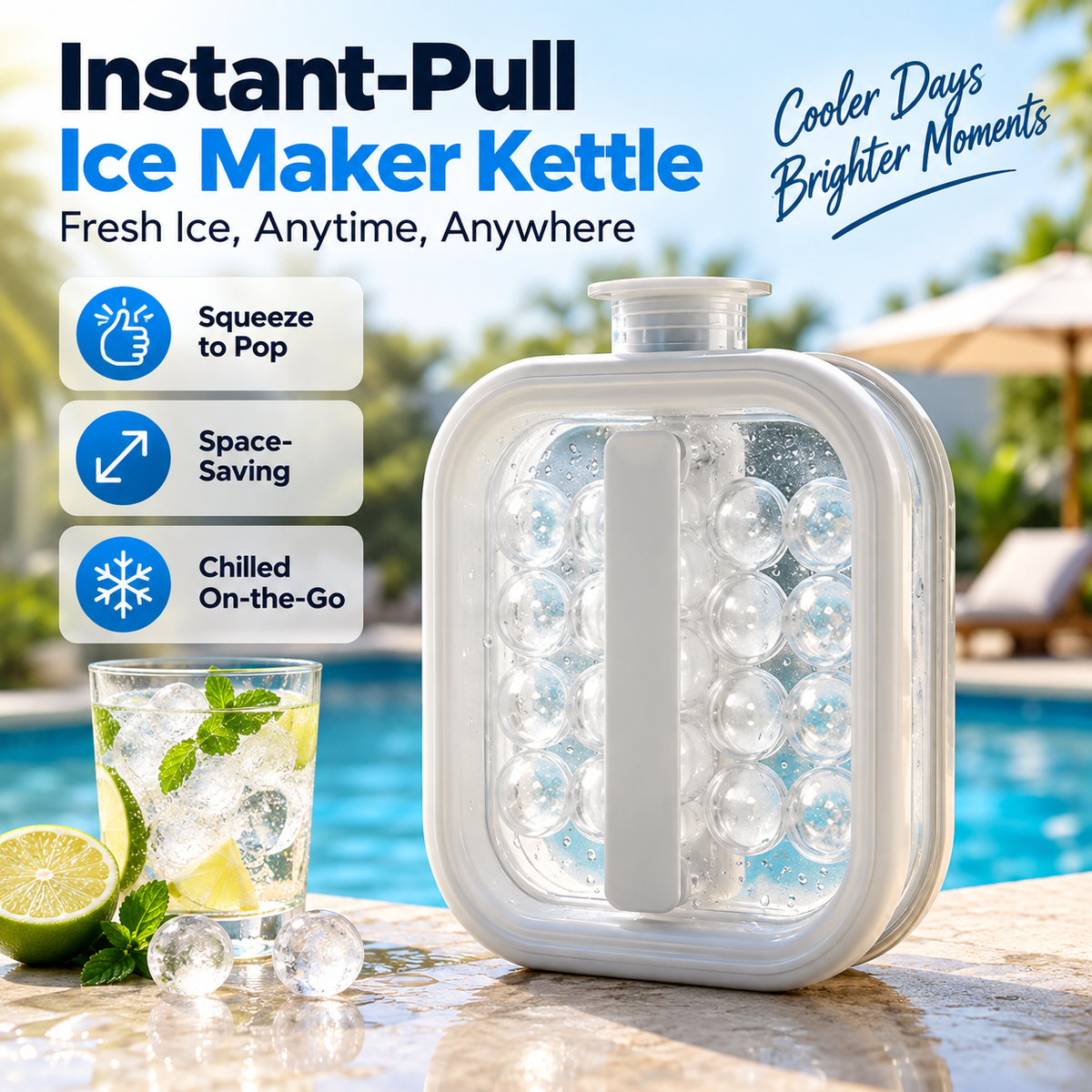 Portable Silicone Ice Ball Maker Kettle