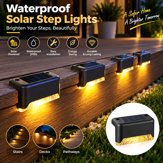 Waterproof Solar Step Lights - 16 Pack