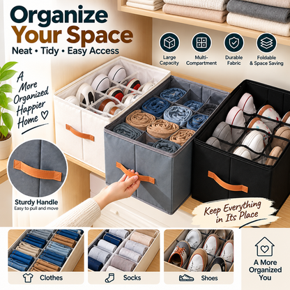 🔥Oxford Fabric Foldable Design Shoe Organizer, Storage Box