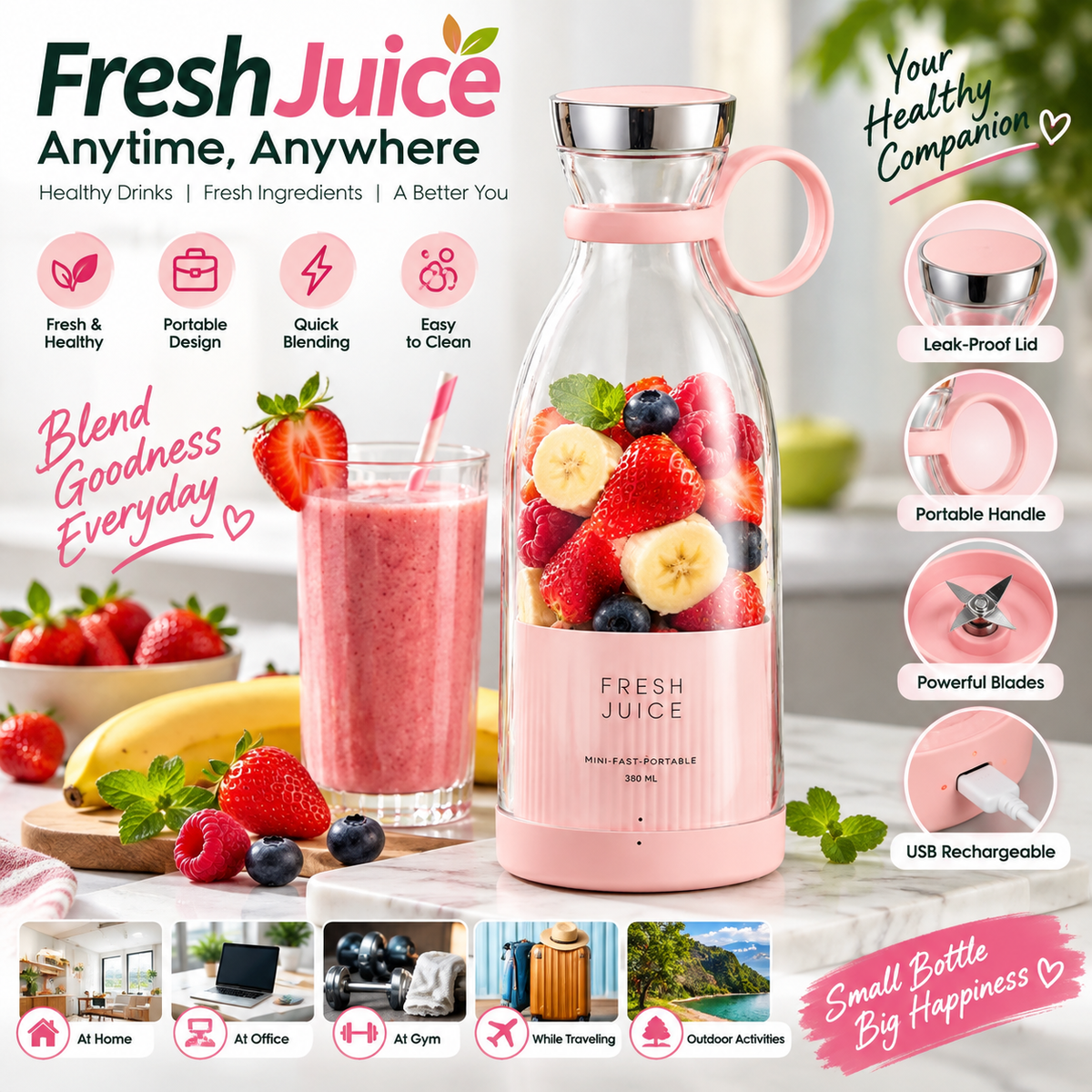 Portable Mini Fruit Blender