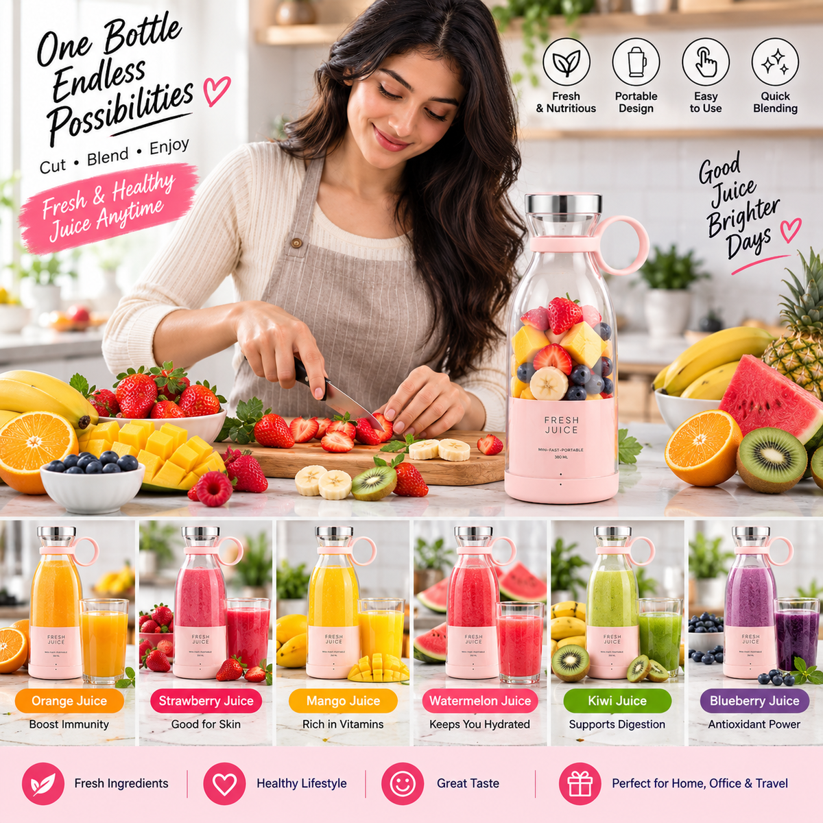 Portable Mini Fruit Blender