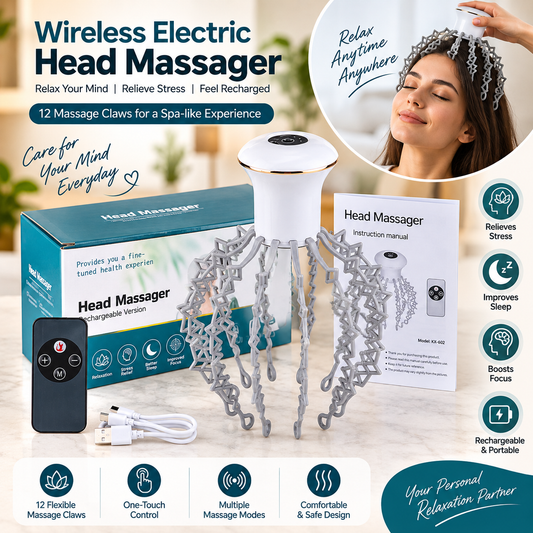 Wireless Electric Head Massager - 12 Claws